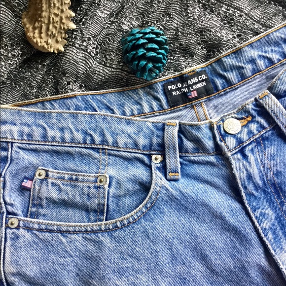 πΊπΈ Denim JEAN UniSex Shorts POLO RALPH LAUREN BANNER Vintage 90's - Picture 6 of 16